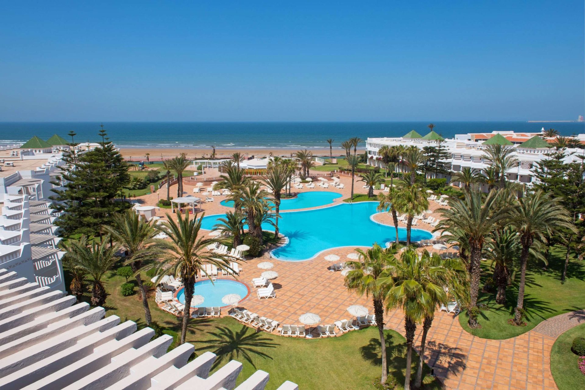 Iberostar Founty Beach hotel overlooking the pool and Atlantic Ocean